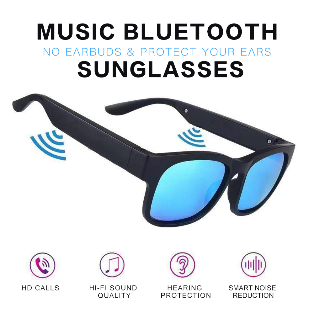 Kacamata Hitam Dengan Bluetooth Uv400 