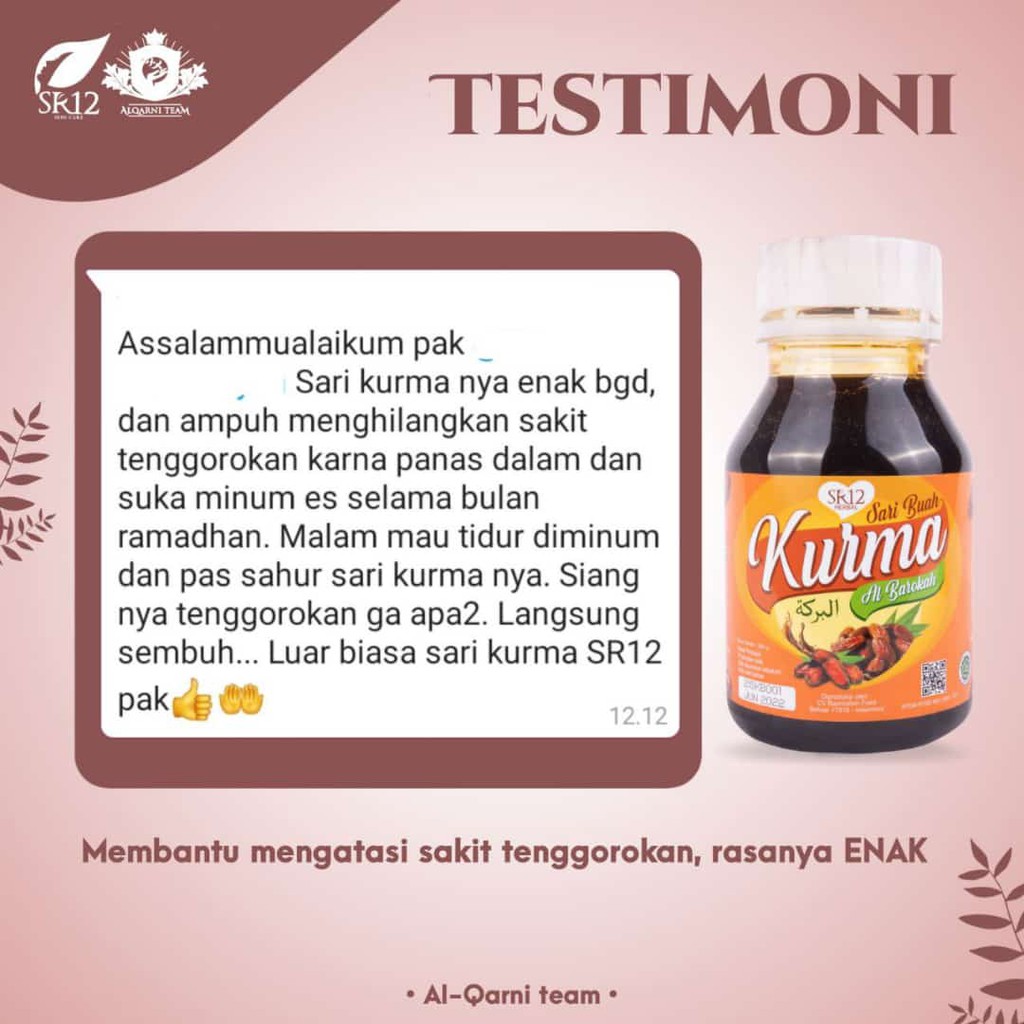 SR12 HERBAL SKINCARE SARI BUAH KURMA AL BAROKAH / SARI KURMA ASLI / MENINGKATKAN STAMINA TUBUH / MENCEGAH ANEMIA