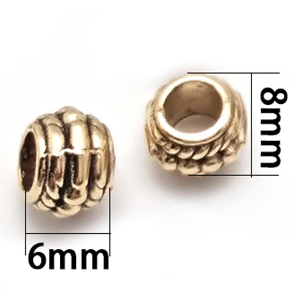 Baru 30 Pcs/lot 6*8 Mm Tiga Lapisan Oblate Beads Zinc Alloy Spacer Beads untuk DIY Gelang Aksesoris Membuat Perhiasan