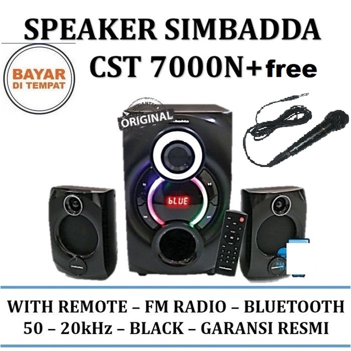 Simbadda Speaker CST 7000N+ Fm Radio Bluetooth with Remote bisa karaoke free micropone new