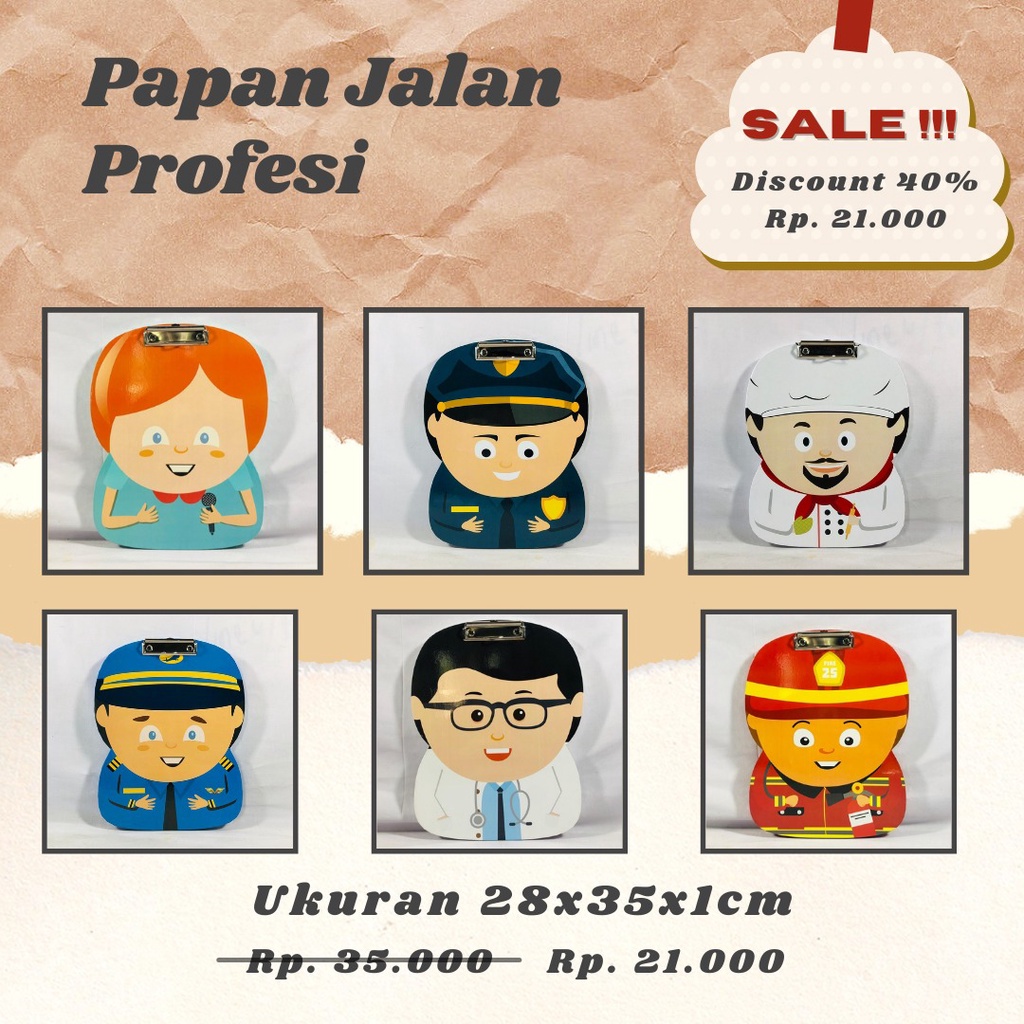 

PAPAN TULIS (Papan Jalan Anak Uk. 28 x 35 x 1 cm) Variasi Profesi