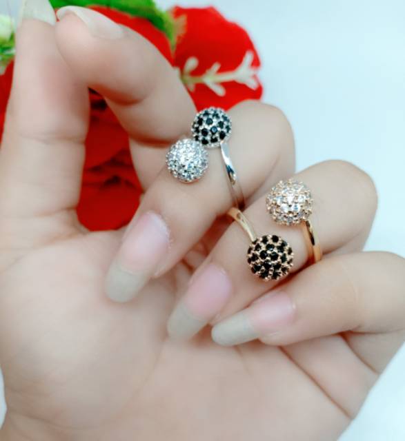 Cincin xuping bulat permata