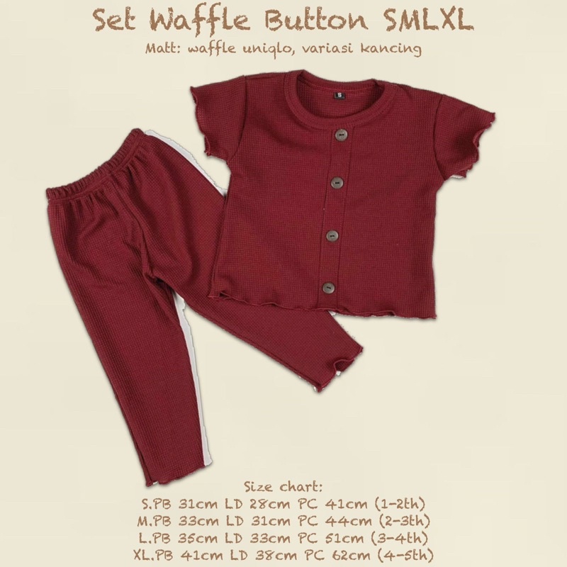 Setelan Anak Waffle Button Original Kaos Super Premium Pakaian Anak Perempuan Terlaris Termurah Best Seller