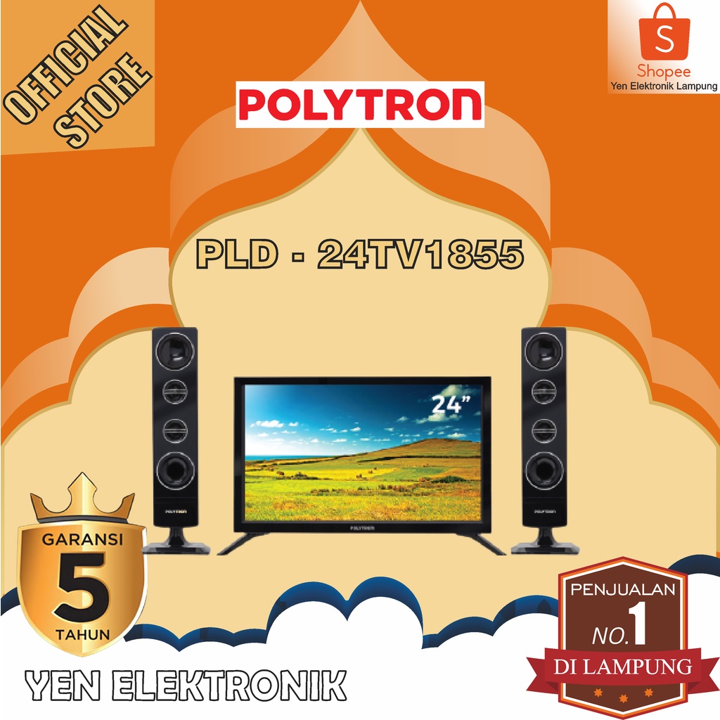 TV POLYTRON PLD 24TV1855 LED TV 24 Inch Digital TV Garansi Resmi POLYTRON 5 Tahun