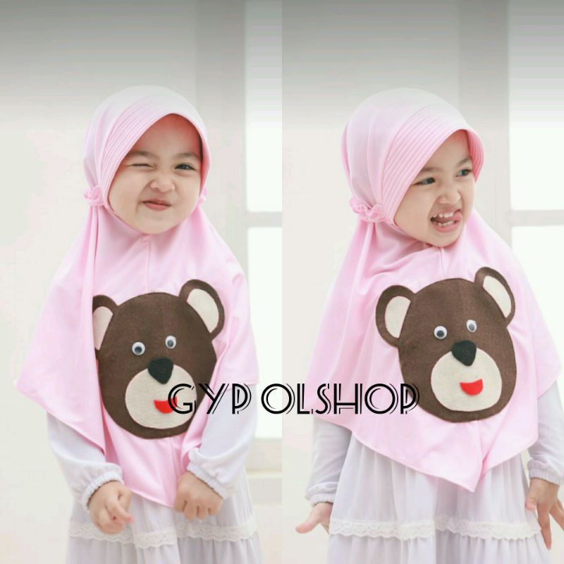 Kerudung Anak Bear usia 3-6 th allsize