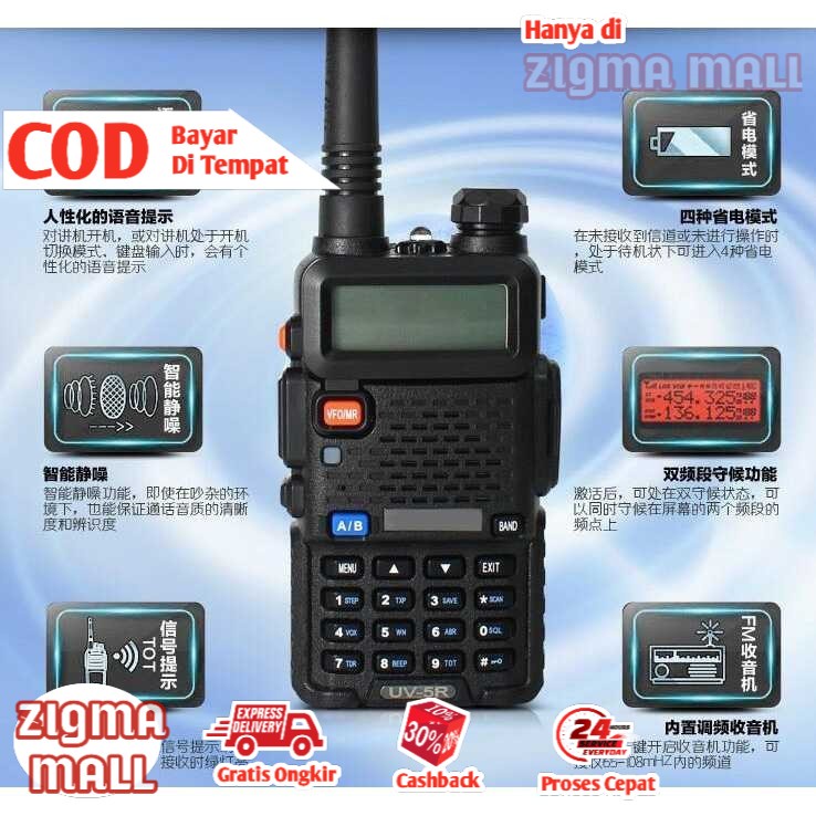 COD Taffware Pofung Walkie Talkie Dual Band 5W TA02 HT Penerima Suara Cepat Jelas Jangkauan Jarak Ja