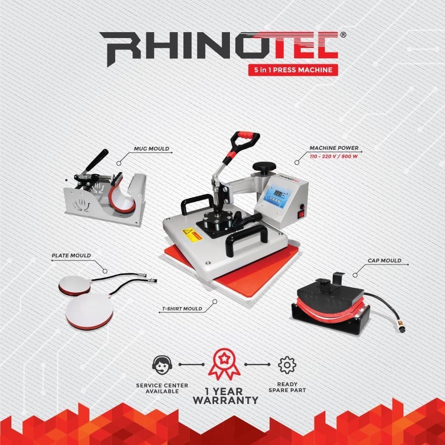 Mesin Sablon 5 in 1 (Kaos, Piring, Keramik, Topi, Mug)