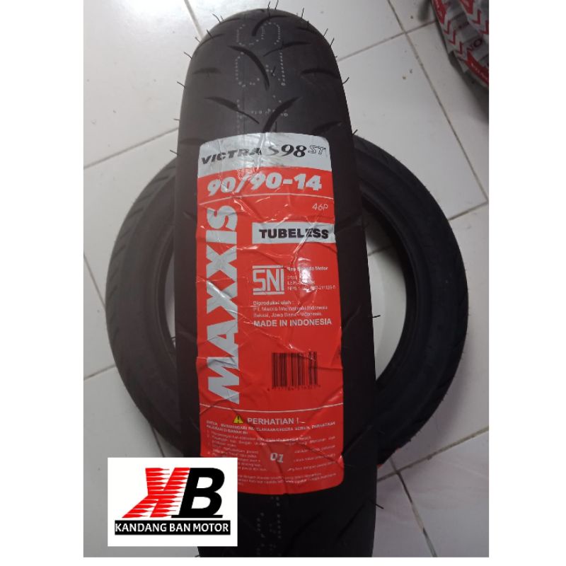 BAN TUBLES MATIC MAXXIS VICTRA S98 ST 90/90 RING14 ,MOTIF SPORT, BAN BARU, 100% ORIGINAL, FREE PENTIL, FOR ALL MATIC