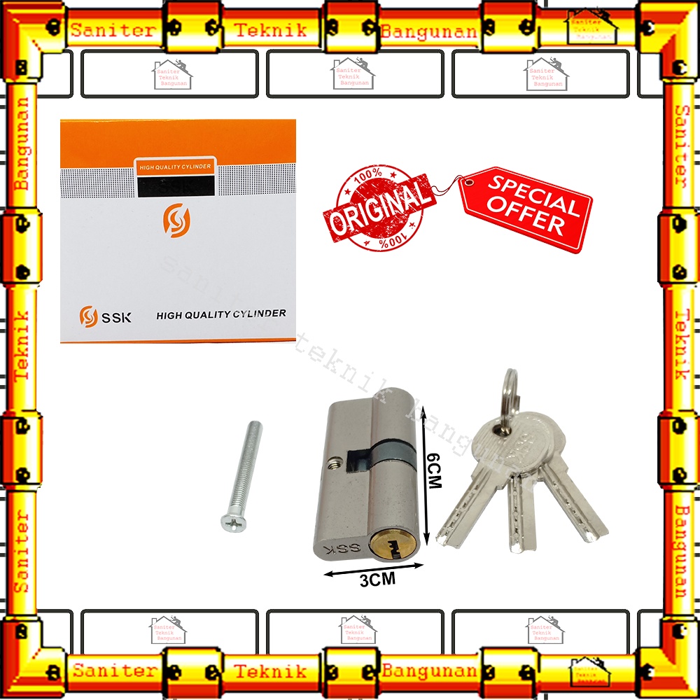 Silinder Kunci Pintu Kecil Komputer Key SSK Cylinder Kunci 60MM