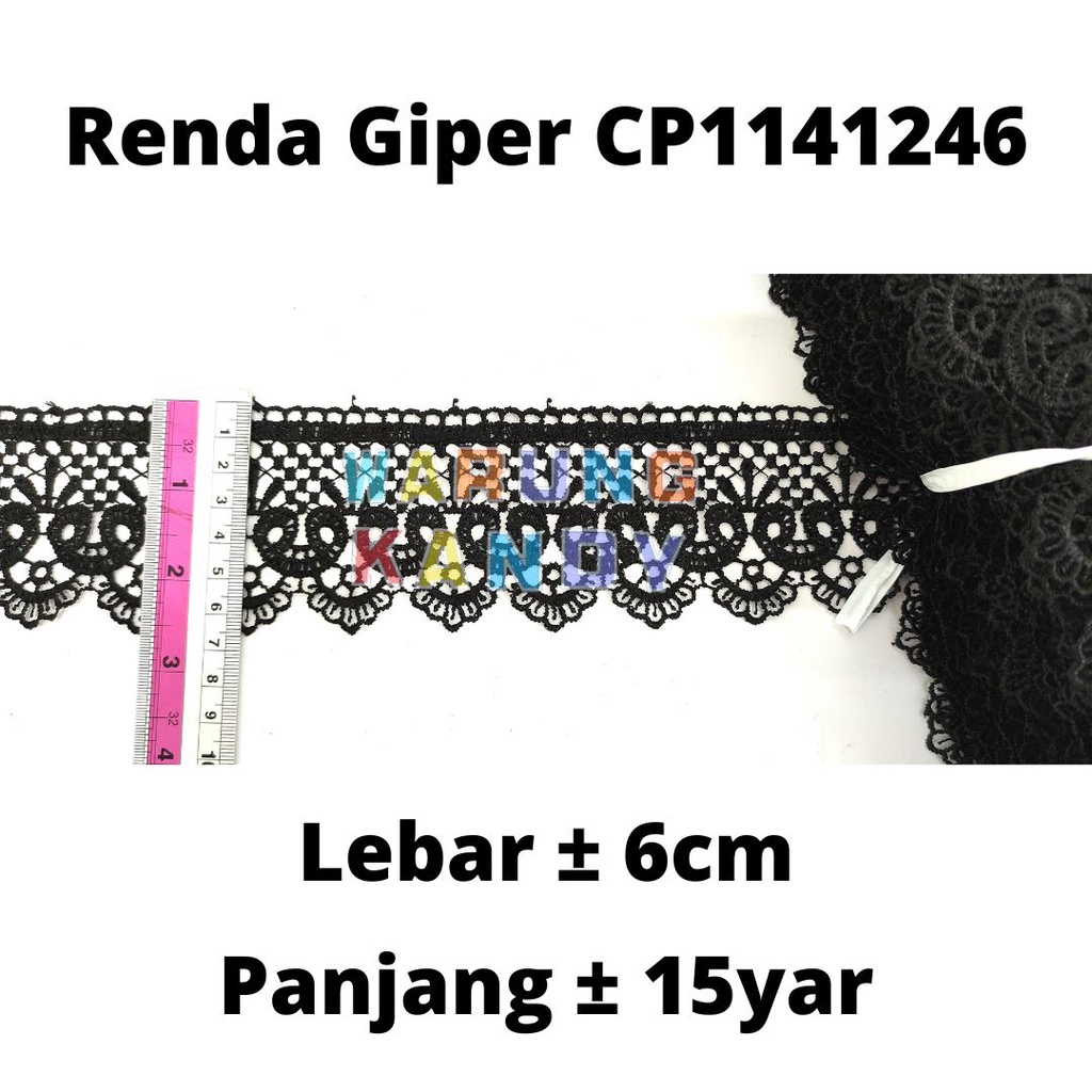 Renda Giper 1185 / 1246 6cm Hitam