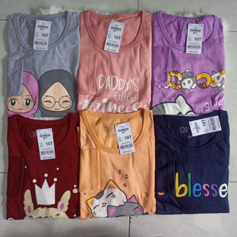 Kaos Lengan Panjang Anak Perempuan Remaja OshKosh B'gosh Kaos Tunik Anak Perempuan