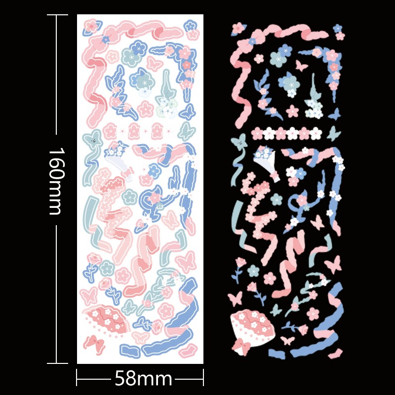 Korea warna pita stiker garam Pansy kalung stiker notebook Korea ins warna pita goo stiker kartu lem