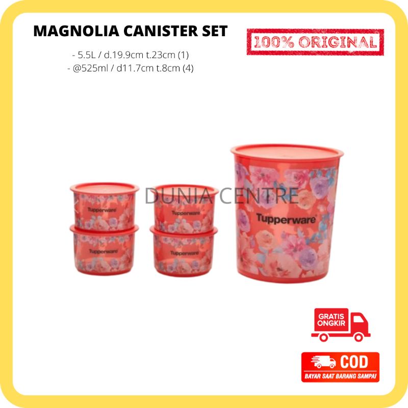 PROMO TUPPERWARE TOPLES MAGNOLIA CANISTER SET ORIGINAL