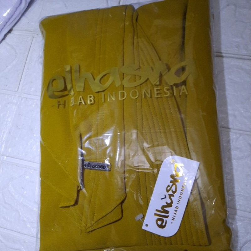 ELHASNA//KHIMAR L ORI ELHASNA/CERUTY BABYDOLL DUA LAYER/KHIMAR ELHASNA/KHIMAR LANCIP-Kuning lemon tua