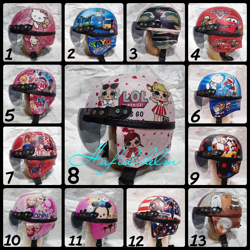 COD.!!! HELM ANAK BERMOTIF KARTUN DORAEMON HELOKITY TAYO