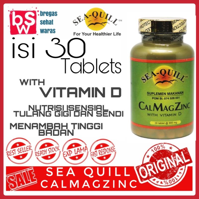 Sea Quil CalMagzinc 30s-Vitamin D-Seaquill-Sea-Quill-Tulang-Gigi-Sendi-Penambah Tinggi Badan