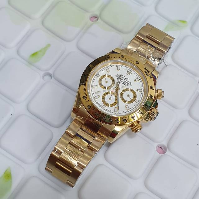 Jam Tangan Pria Rolex Daytona Autometic Chrono Tanggal Aktif Rolex Diameter 3,8cm #jamtangan #rolex