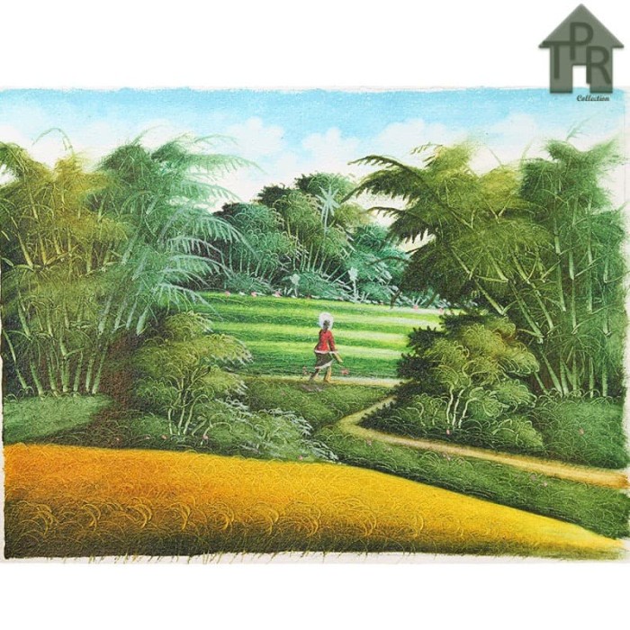 Lukisan Asli - Panen Raya Landscape Naturalist 40x30cm.