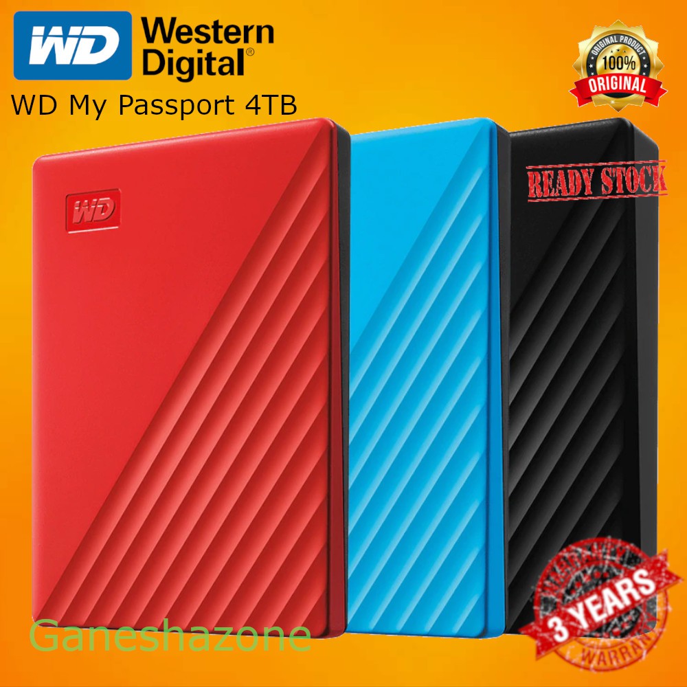 WD My Passport 4TB / Harddisk External WD 4TB - Black