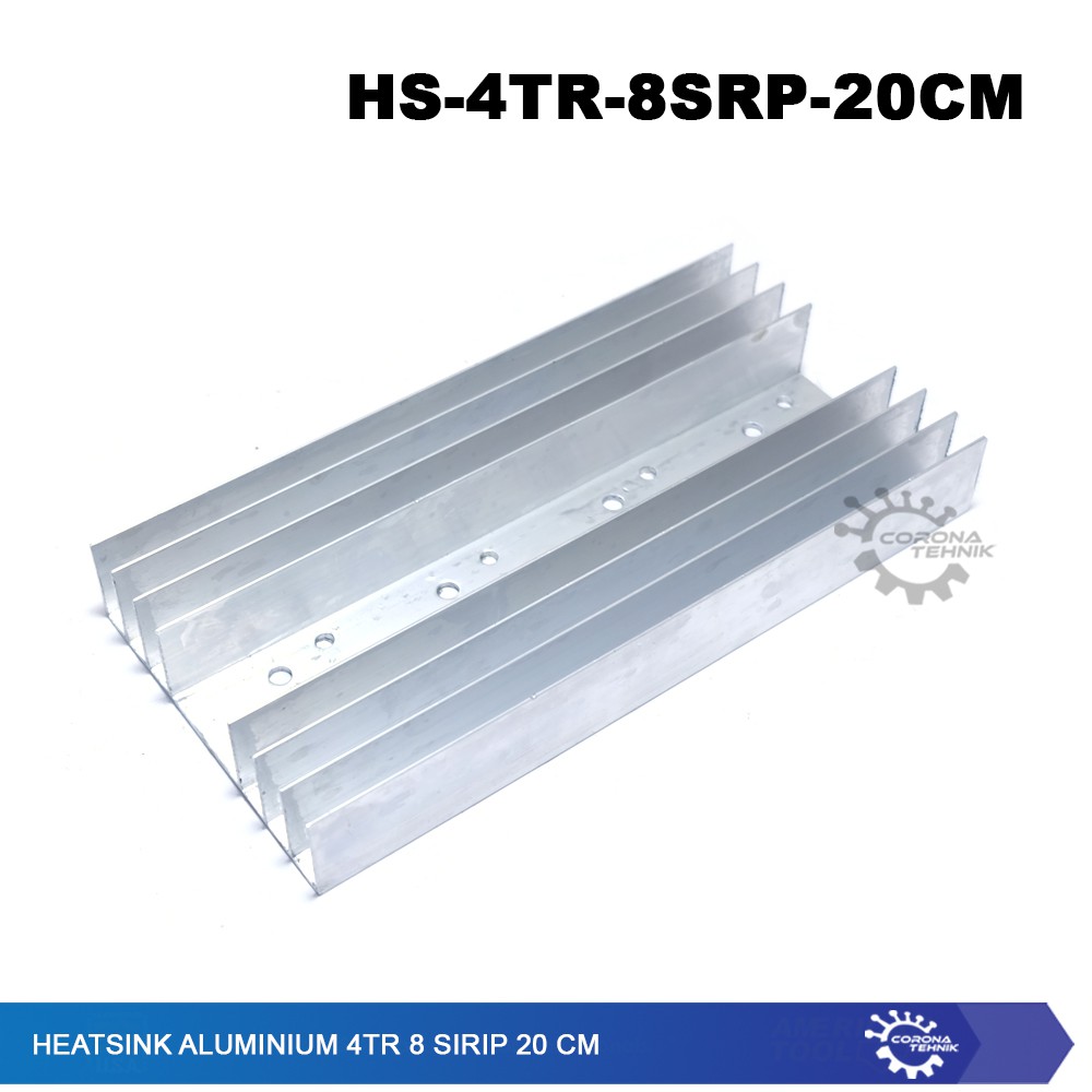 Heatsink 4TR Lubang - 8 Sirip - 20 cm Alumunium