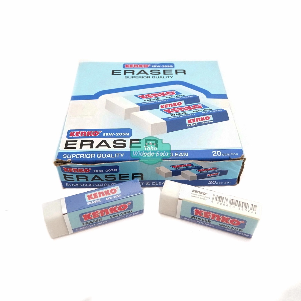 

1 BOX (ISI 20) Penghapus Kenko ERW 20SQ PUTIH Besar Setip Eraser