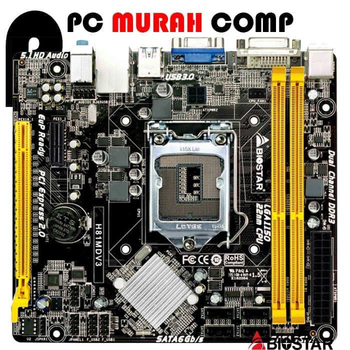 Mainboard Motherboard MOBO Intel LGA 1150 H81 ONBOARD BIOSTAR