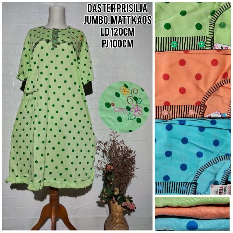 daster prisilia jumbo / daster kaos / baju tidur harian murah / babydoll baby doll