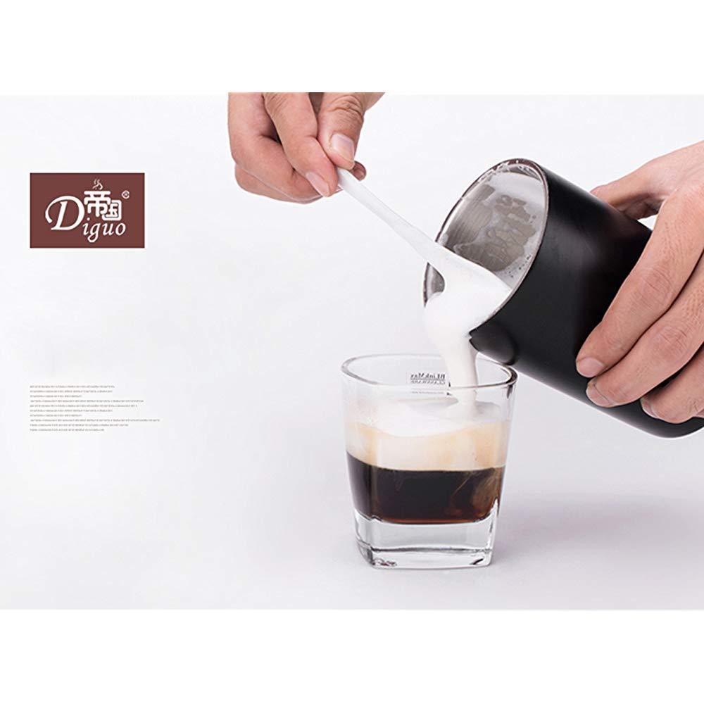 Diguo Milk Frother Silver 400ml DG-2025A French Press Coffee Plunger Premium Manual Coffee Milk Foam