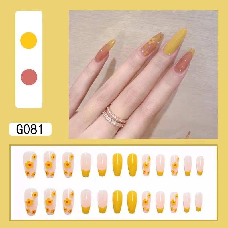 3D Kuku Palsu 24pcs/(FREE LEM)Set DIY Instant Nail Art Fake Nails Bridal Wedding Akrilik/24 pcs Kuku Palsu 3D / Stiker Kuku Palsu / Kuku Palsu Premium With Box/ Pemoles Kuku-G081