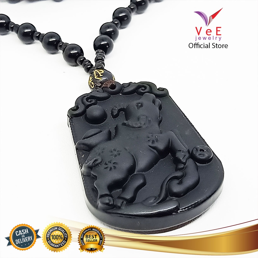 Kalung Liontin Batu Giok Asli Cina Shio - VeE Pendant  Wanita Pria