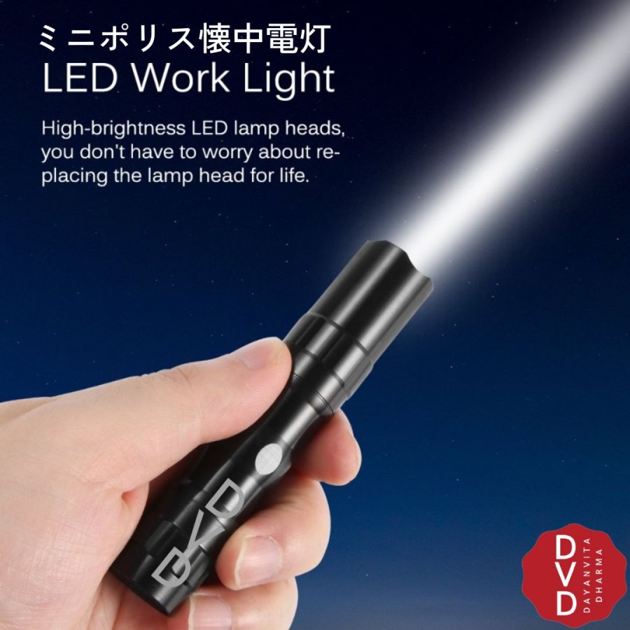 SENTER MINI POLICE 3 W LED - POLICE SENTER LED FLASHLIGHT 3W