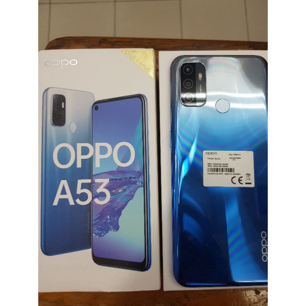 bekas oppo A53 biru ram 4/64 mulus garansi resmi oppo