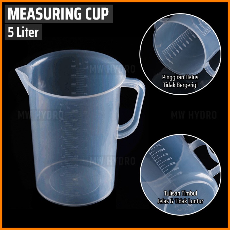 Measuring Cup, Gelas Ukur / Gelas Takar, 5000 ml / 5 liter / 5 ltr