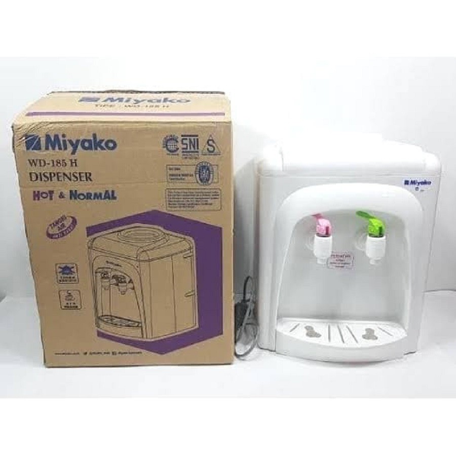 Dispenser Air Miyako Galon Atas Air Panas dan Normal WD-185 H Tabung Anti Karat