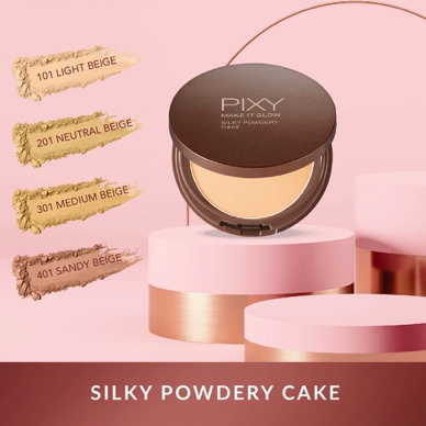 Pixy Make It Glow Silky Powdery Cake | bedak padat Full Size / Refill