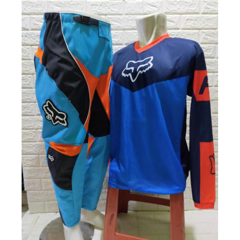 Jersey Set Stelan Trail Foxx Tosca biru