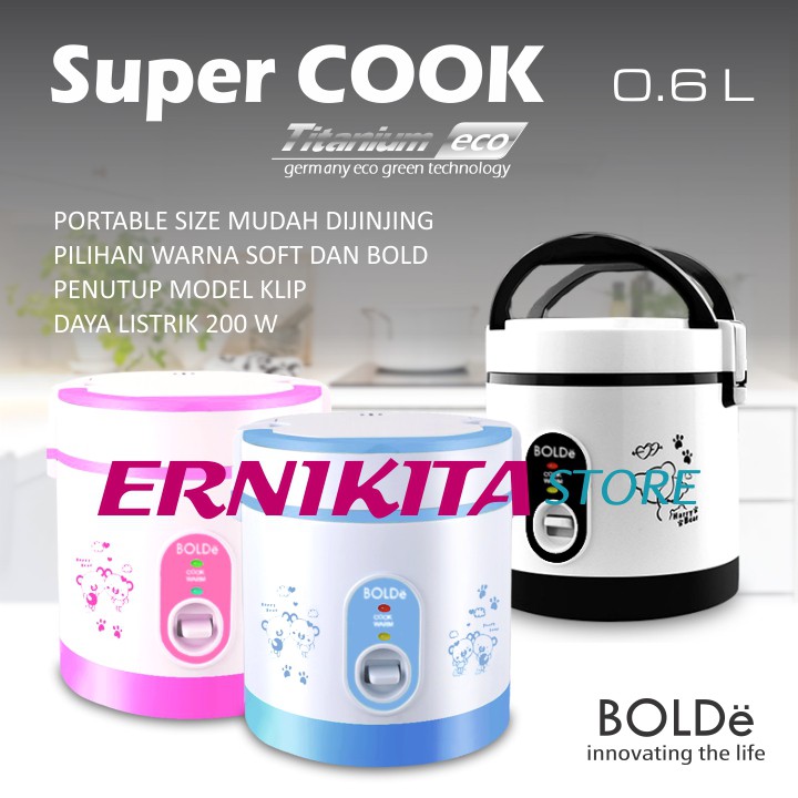 BOLDe SUPER COOK 3 IN 1 - Personal Mini Rice Cooker 0,6 L