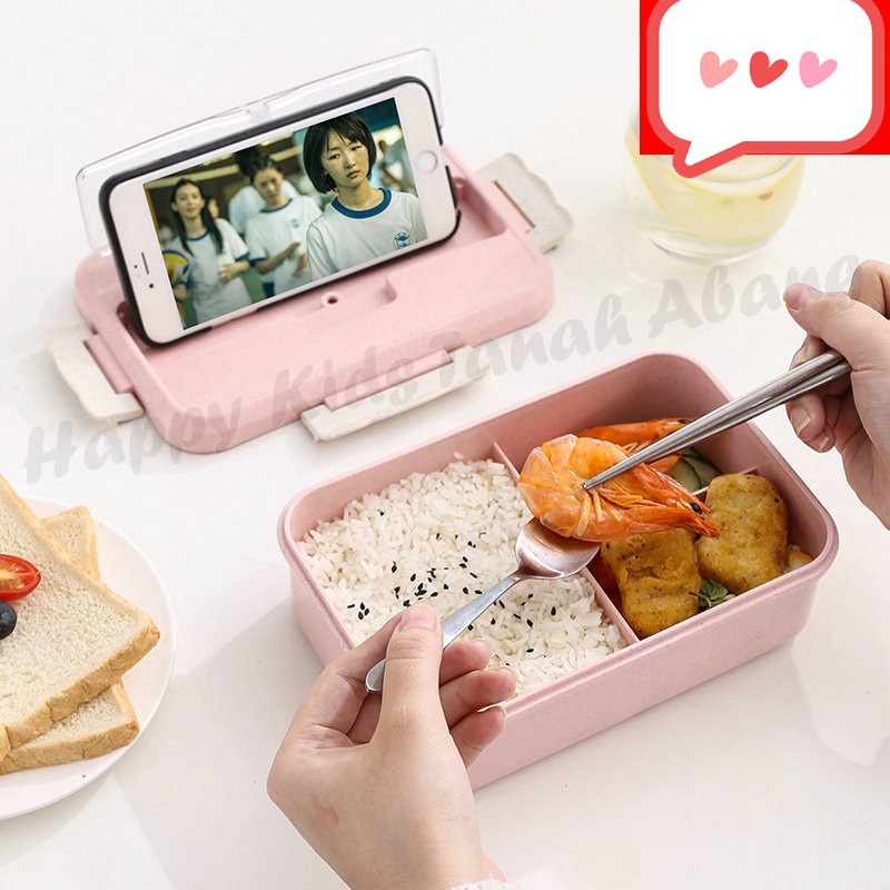 KOTAK TEMPAT  MAKAN LUNCH BOX MOTIF POLOS BPA FREE