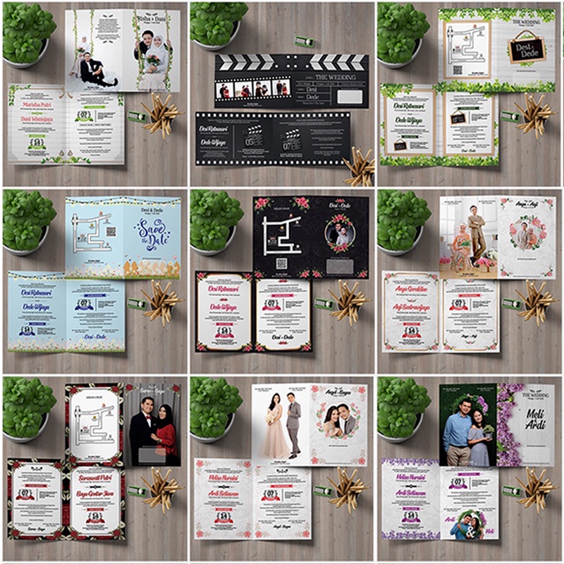 800+ Template Undangan Pernikahan Kekinian Aesthetic Rustic Format CDR