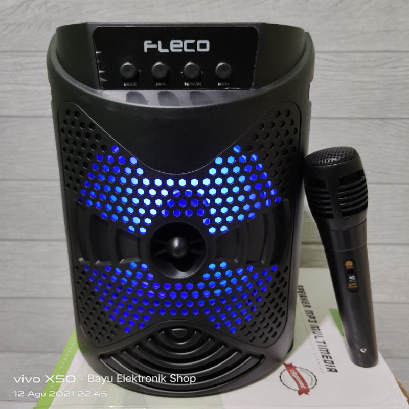 Speaker Bluetooth Karaoke Wireless Fleco F-622 6,5 Inchi Gratis Mic Super Bass BigSound /Salon Aktif