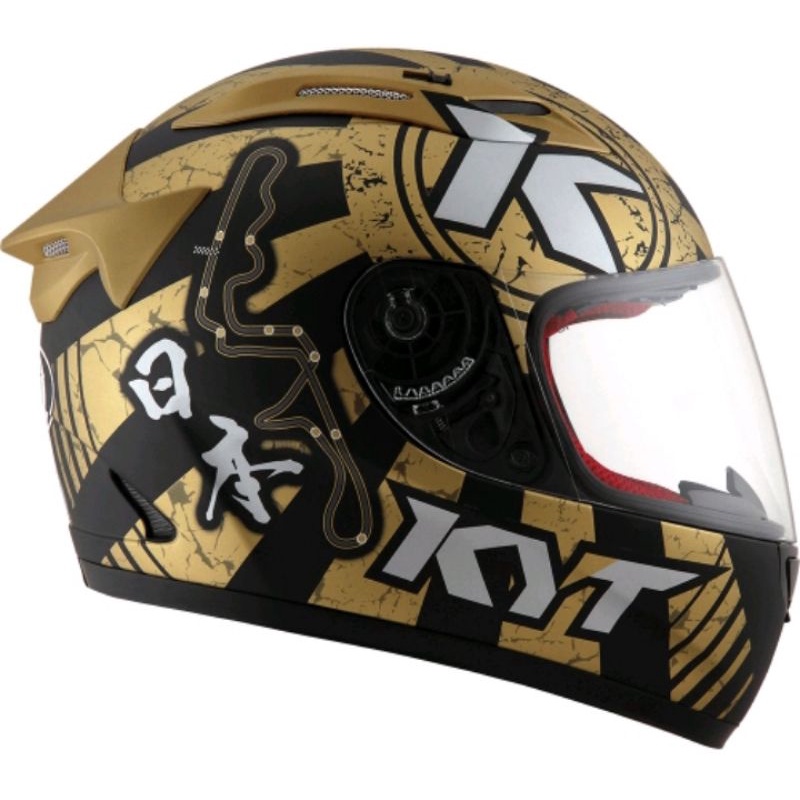 Helm KYT RC Seven #17 / Helm KYT RC7 Original Black Doff-Gold