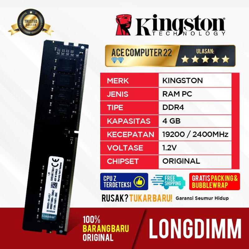 KINGSTON LONGDIMM DDR4 4GB PC 19200