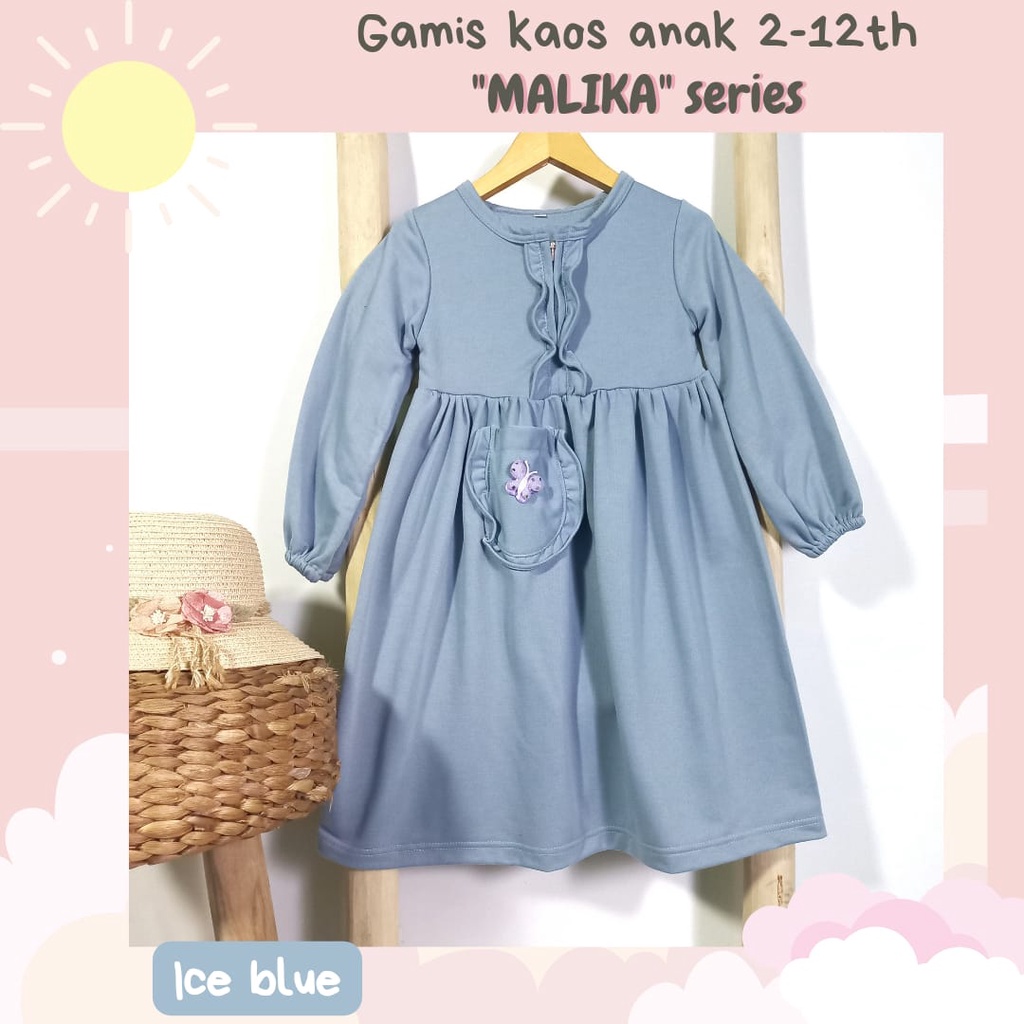 GAMIS KAOS POLOS ANAK (MALIKA series) 6-12th/ GAMIS ANAK PUTIH 6-12TH