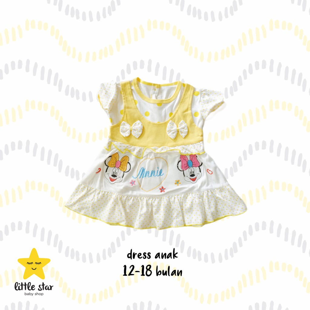 Disney Minnie Mickey Mouse Dress Anak Cewek | Set Baju Pakaian Bayi Perempuan Girl