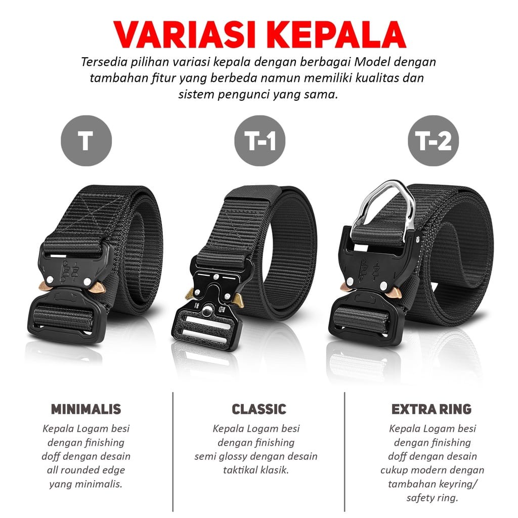 IKAT PINGGANG TACTICAL MILITARY GESPER PRIASABUK PRIA  BELT MEN TALI NYLON CANVAS KEPALA BESI BABET ALLOY DESAIN FAST UNLOCK