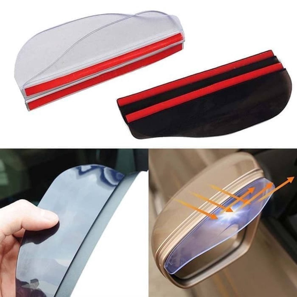 (B019) Talang Air Spion Mobil / Mika Pelindung Spion / Karet Wiper Spion pvc kaca mobil bening anti hujan