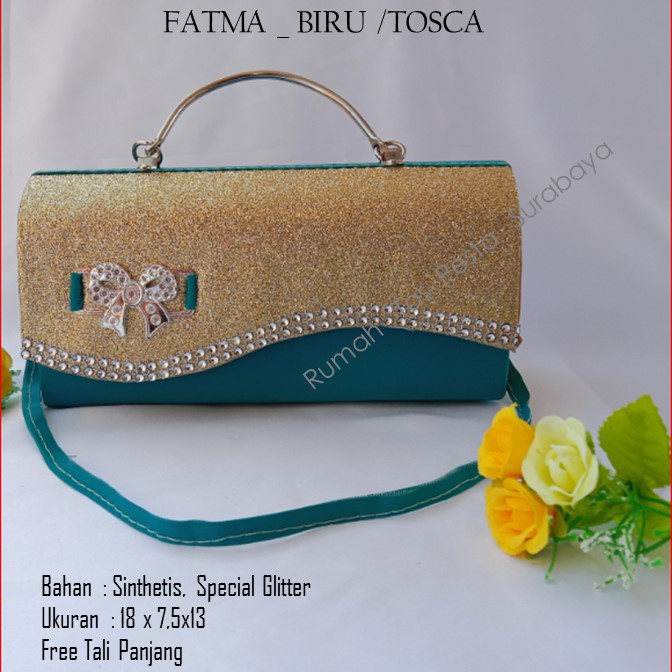 Tas Home Made ,Tas Pesta,Tas Kecil,FATMA _ BIRU TOSCA