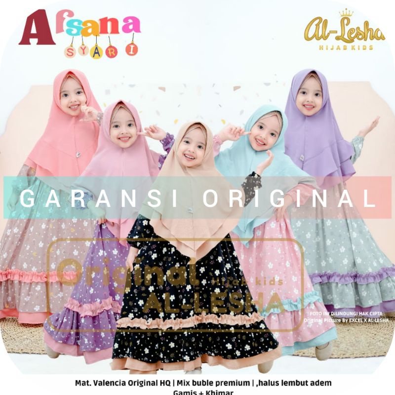 AFSANA SYARI HIJAB KIDS BY AL LESHA || GAMIS KIDS DRESS ANAK HIJAB ANAK TERBARU ORI ORIGINAL MOTIF B
