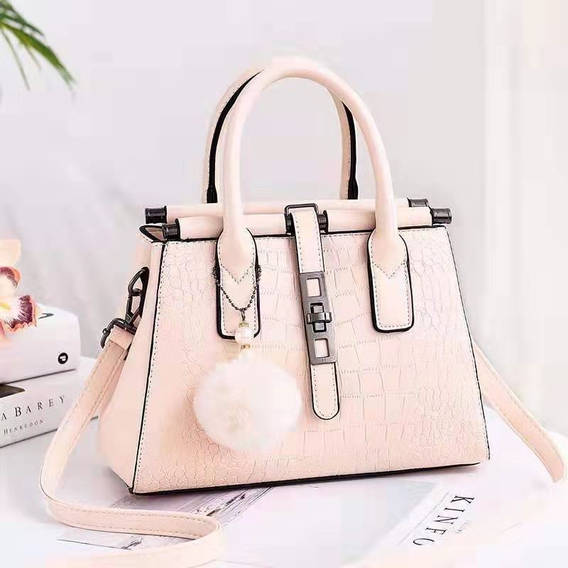 PROMO TERMURAH!!!  JX 185 HandBag Wanita Free Gantungan Pom-Pom - Tas Wanita Import Kualitas Premium