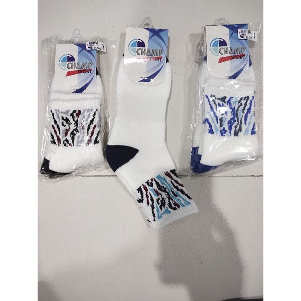 KAOS KAKI SPORT TEBAL PREMIUM MOTIF CHAMP / KAOS KAKI TEBAL MOTIF DIATAS MATA KAKI, PASTI ORI DAN READ